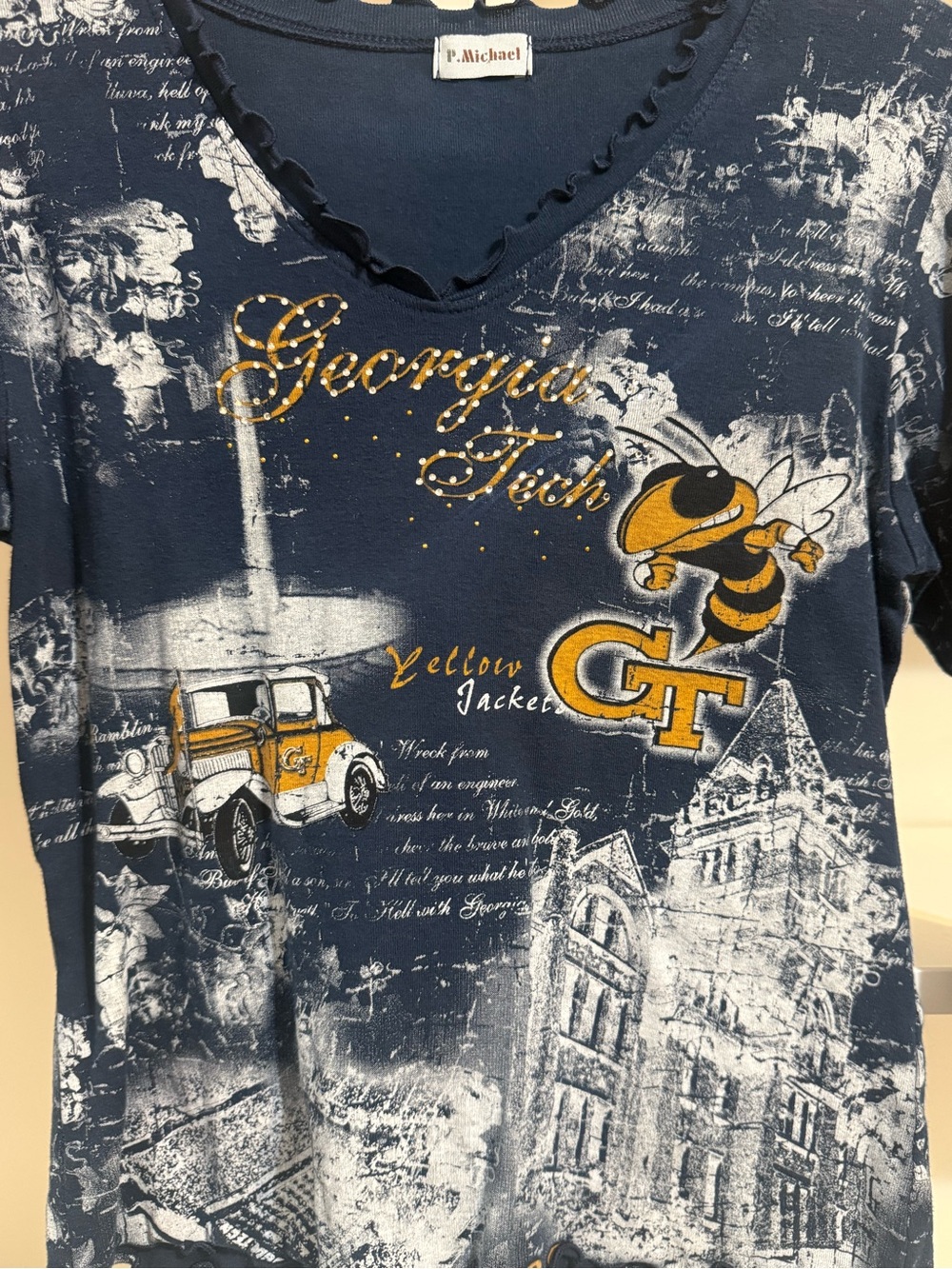 “P. Michael” Georgia Tech Graphic Top S/M - Picture 3 of 12